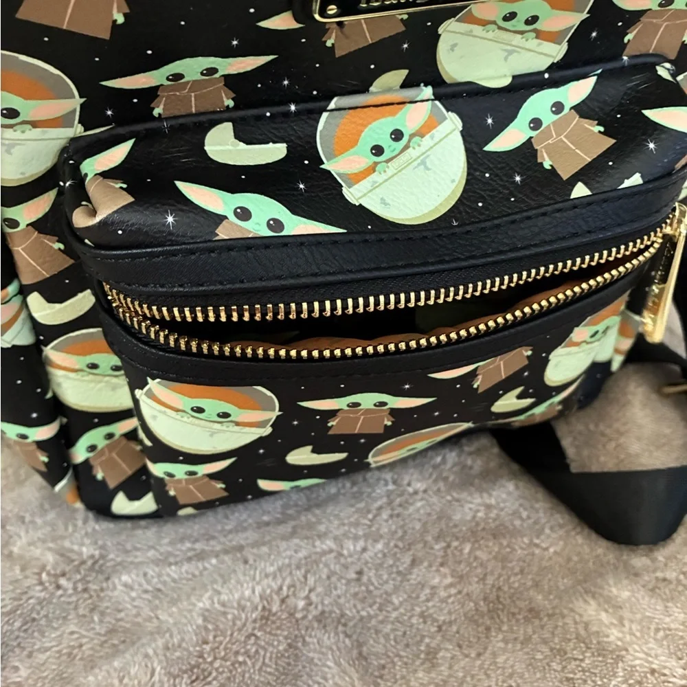 Loungefly Star Wars Kids Backpack - Black and Green with Orange Accents